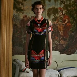 Anthropologie Ranna Gill Fanned Vignette Shift Dress 0P